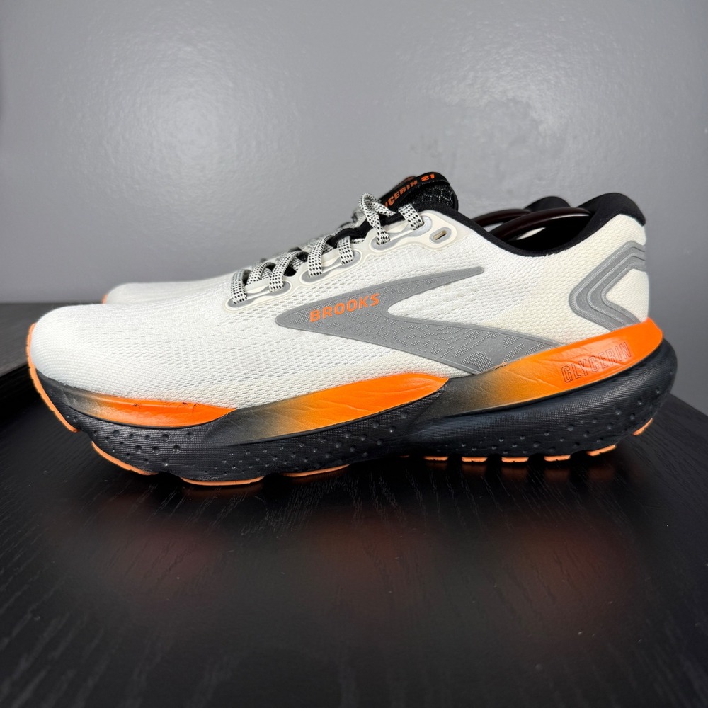 Brooks Glycerin 21 Running Shoes Mens 11 Ecru Black Orange Road Walking READ
